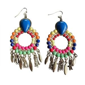 Colorful Chandelier Style Drop Earrings